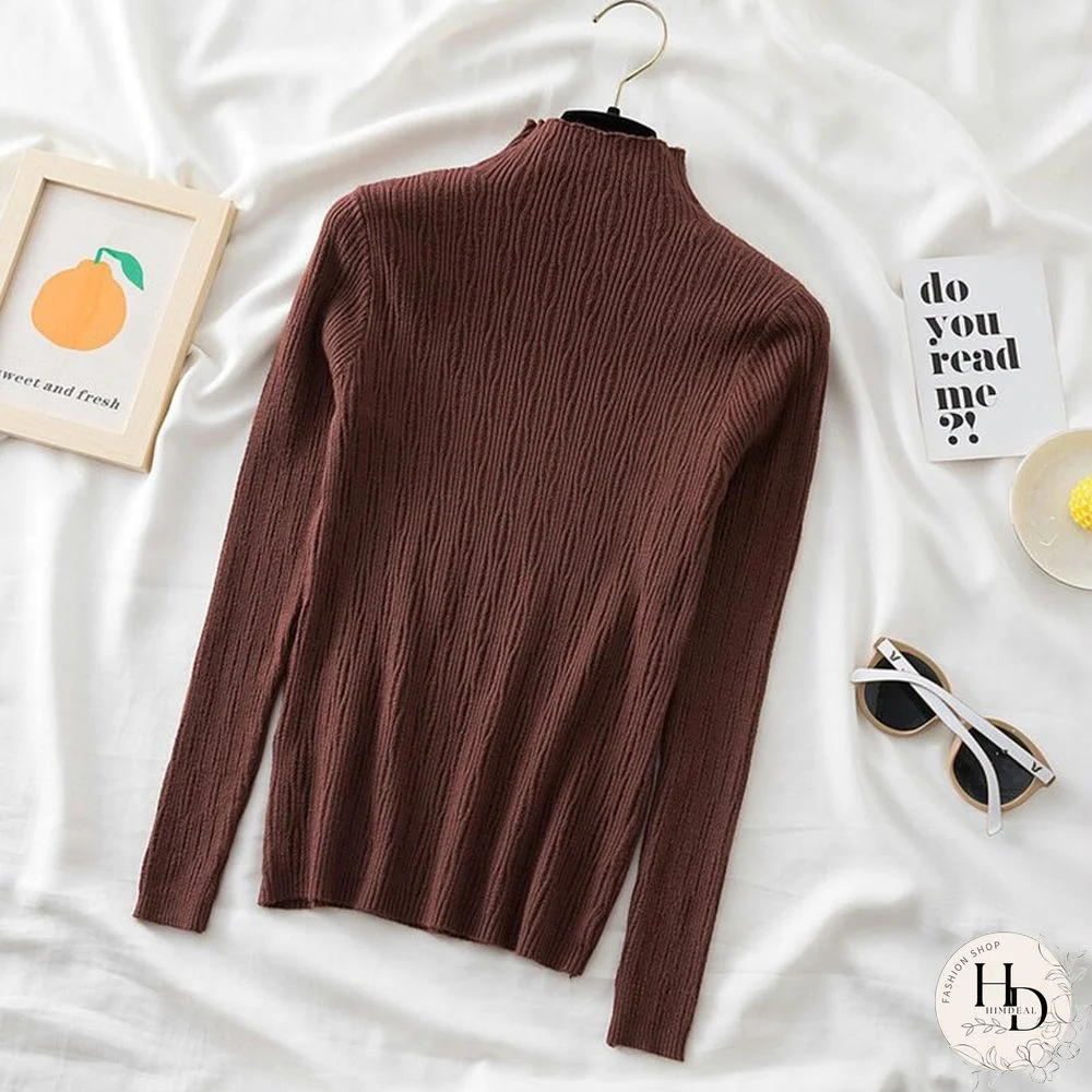 Christmas Gift Warm Cashmere Pullovers Jumper Autumn Winter Korean Sweater Long Sleeve Sweater Women Basic Slim Knitted Pullover