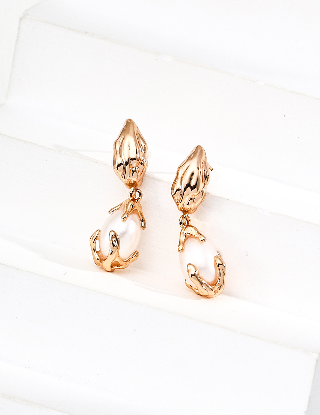 Long Natural Pearl Earrings