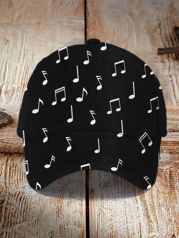 Musical Notes Print Music Lover Essential Cap