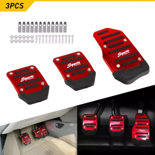 Dronehint Red Non-Slip Manual Gas Brake Foot Pedal Pad Cover Car Accessories Parts 3Pcs US (For: Acura) Parts