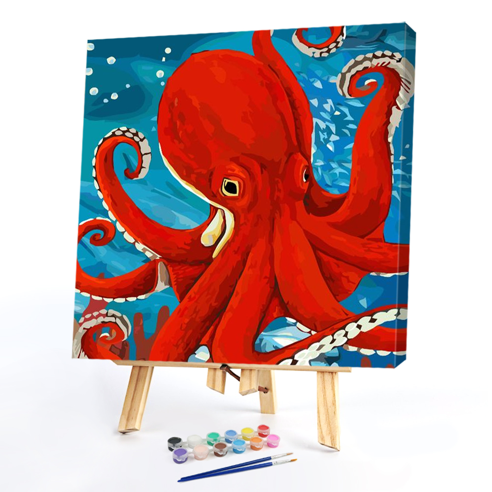 

40*40CM - Paint By Numbers - Red Squid, 501 Original
