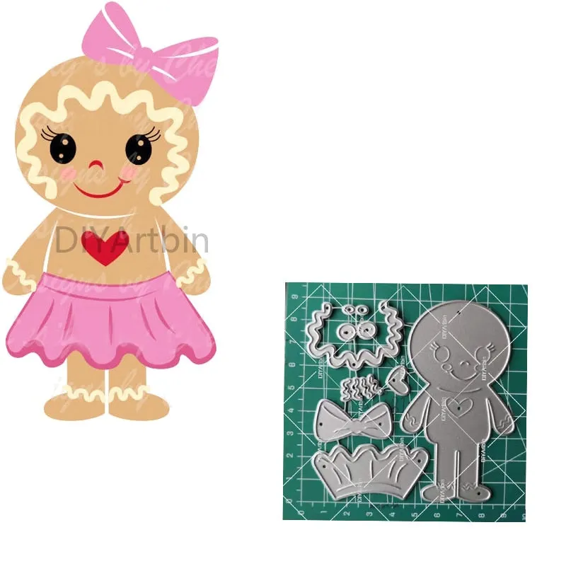 5pcs Gingerbread Cutting Dies Stencil Craft for DIY Christmas Scrapbooking Cut Dies Embossing Paper Birthday