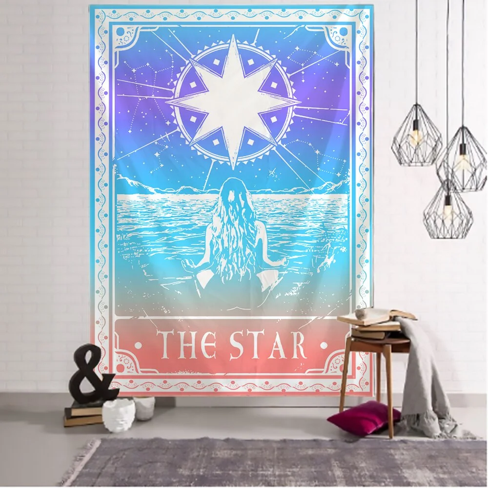 Colorful Tarot Tapestry Wall Hanging Indian Mandala Witchcraft Bohemian Hippie Divination Bed Sheet Home Decor