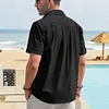 Gioiacombo&trade;  Camicia da uomo a maniche corte color block con revers