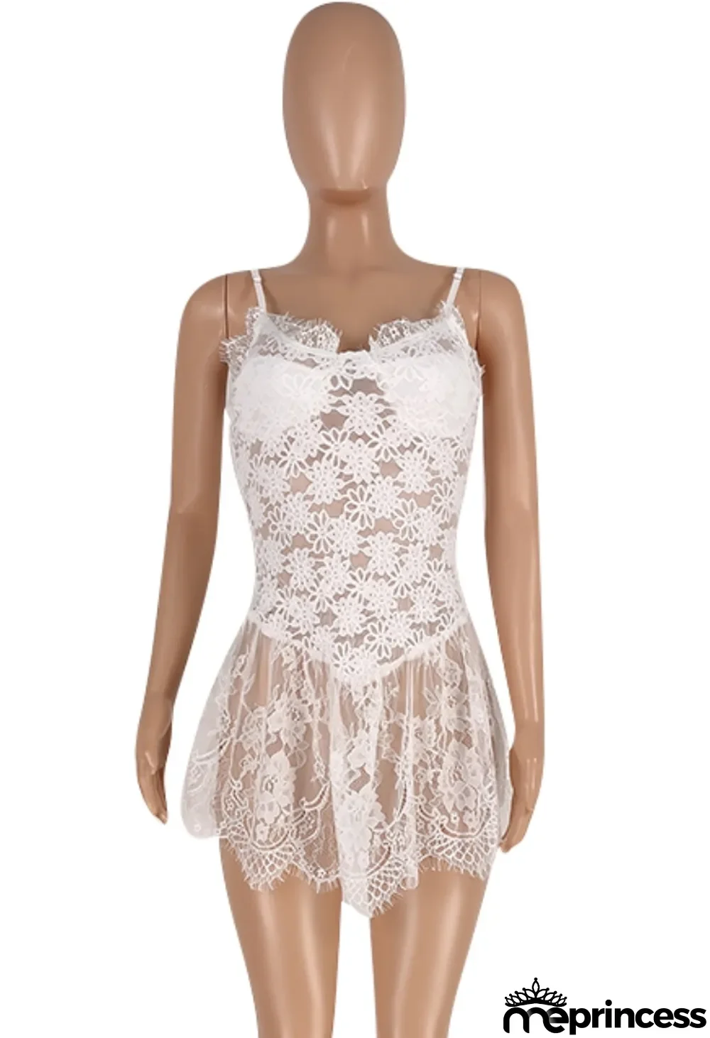 Summer White Lace Sexy Strap Party Dress