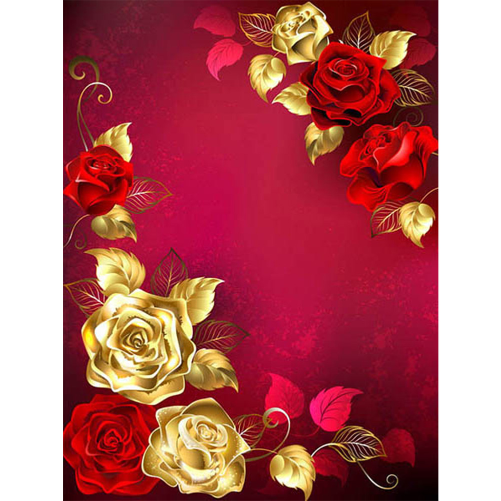 

Gold Foil Rose - Round Drill Diamond Painting - 30*40CM, 501 Original