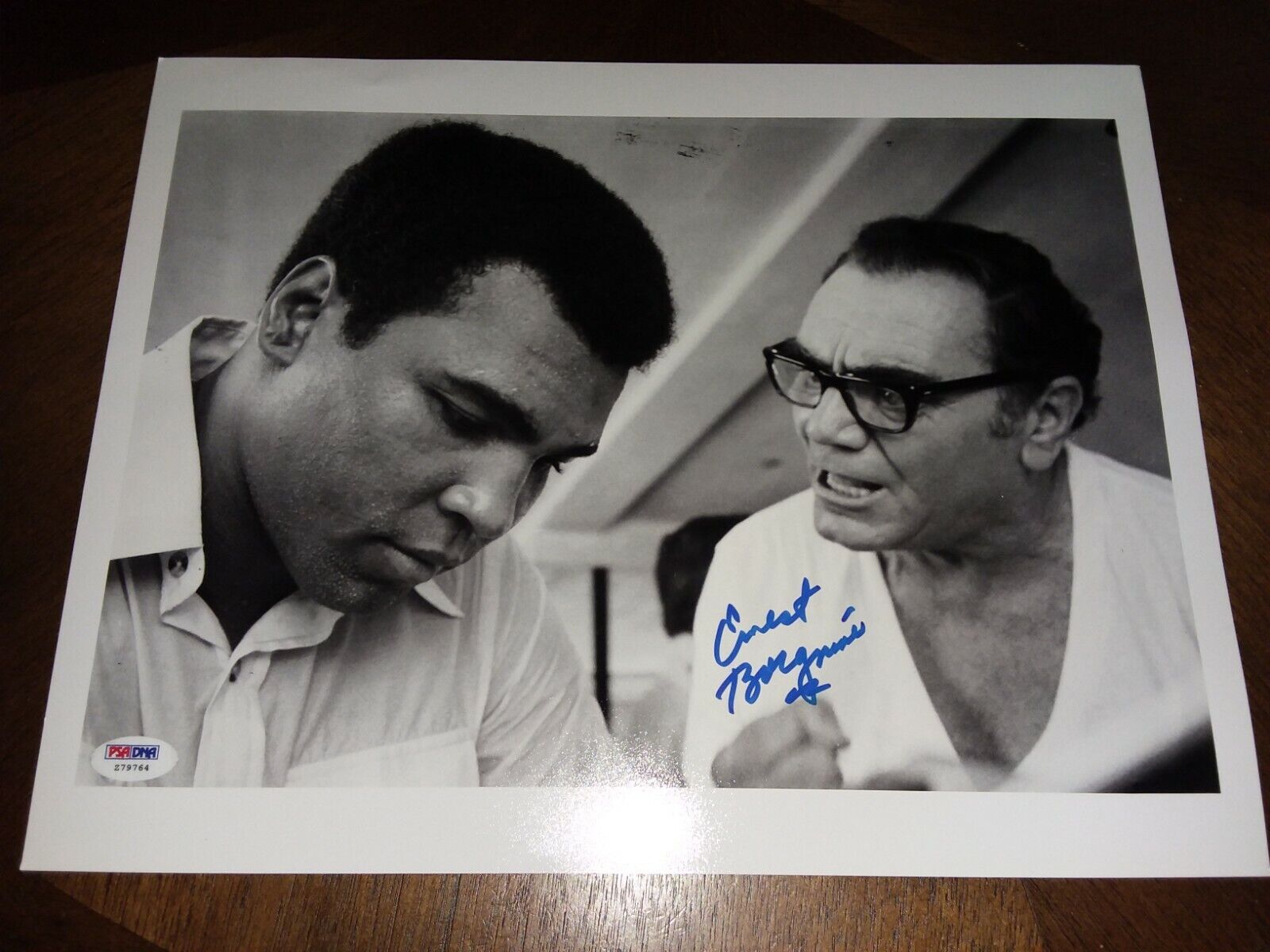 Ernest Borgnine Signed 11x14 Photo Poster painting w/ Muhammad Ali PSA/DNA Sticker ONLY