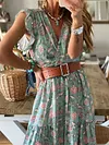 Floral Printed Sleeveless Midi Dress
