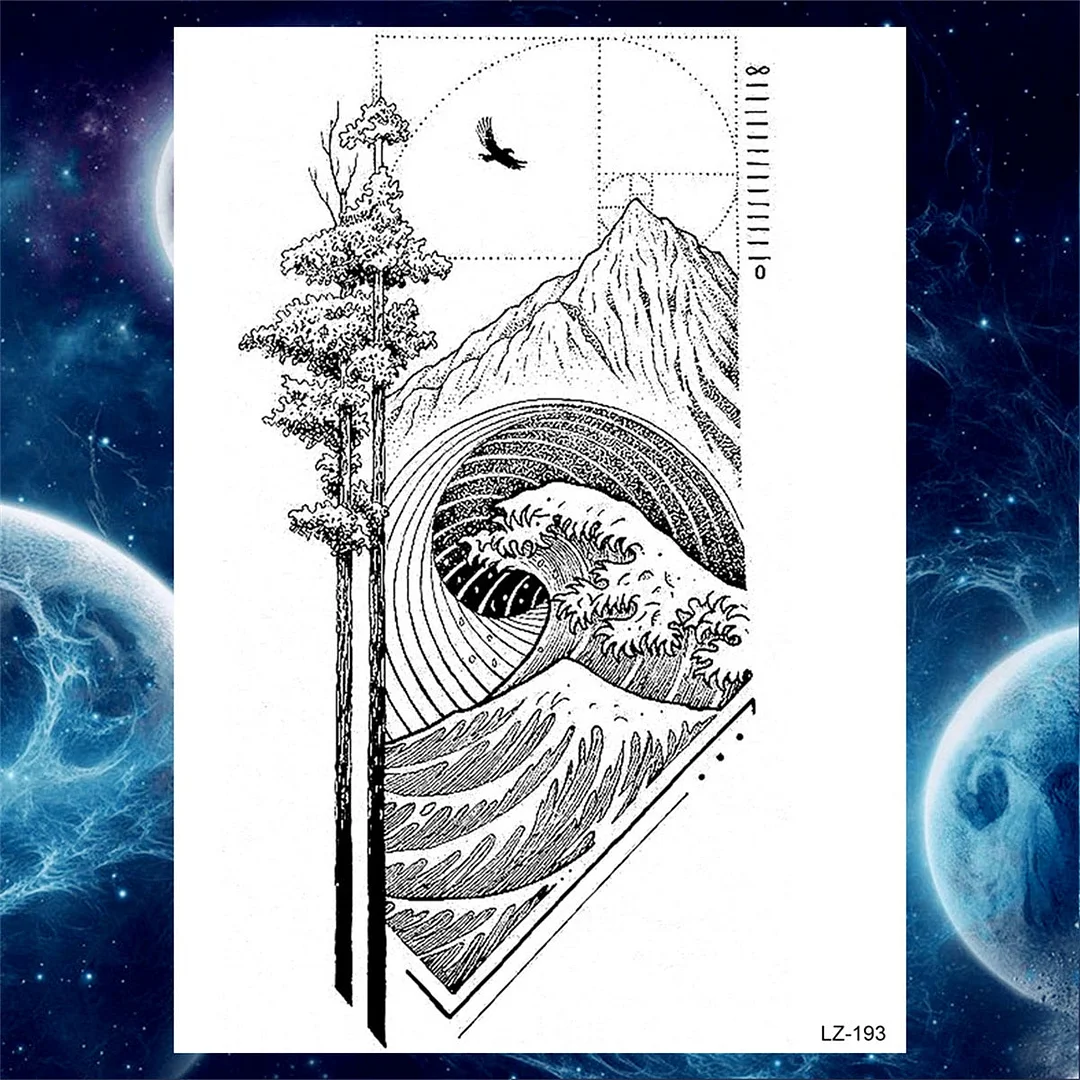 Scary Skull Rose Flower Temporary Tattoo For Women Men Adult Animal Tattoo Sticker Fake Tiger Bear Wolf Skeleton Tatoo Halloween