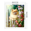 Pomeranian Flowers-11CT Stamped Cross Stitch 40*50cm/15.75*19.69in tapestrymarket