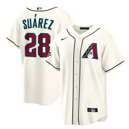 Men's Arizona Diamondbacks #28 Eugenio Suqrez  Cream 2025 MLB All-Star Game Home Replica Player Jersey