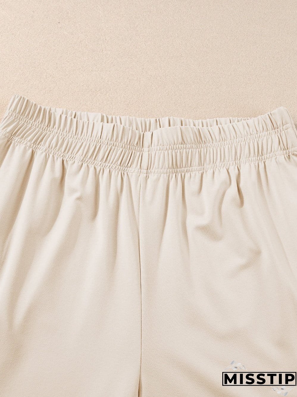 White Raw Edge Loose Tee and Wide Leg Pants Matching Set