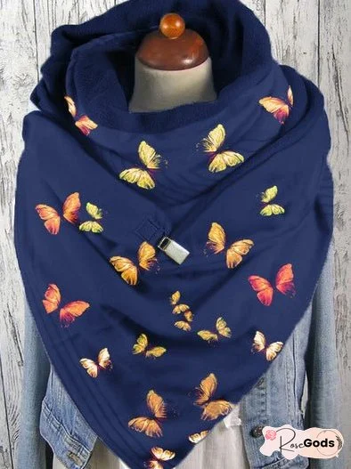 Scarfs Butterfly Print Thick Warm Shawl Scarf for Women