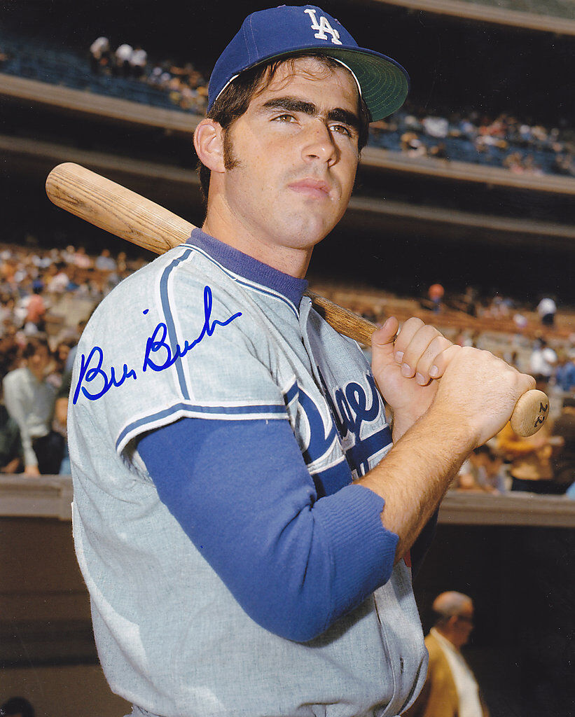 BILL BUCKNER LOS ANGELES DODGERS ACTION SIGNED 8x10