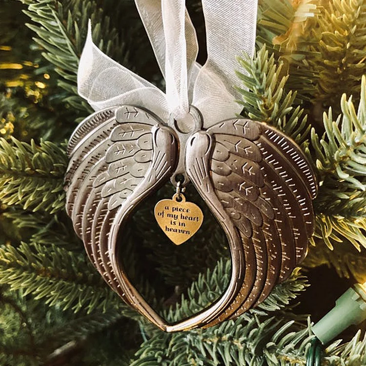 Christmas Ornaments Angel Wings A Piece of My Heart Is In Heaven Memorial Ornament