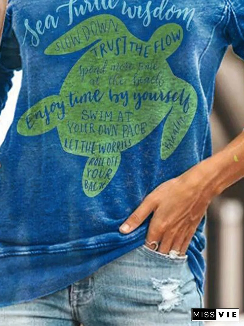 Vintage Plus Size Long Sleeve Crew Neck Statement Letter Printed Casual Tops