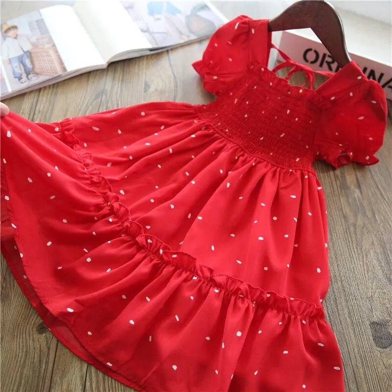 Lace Girl Party Dress Children Clothing Princess Kids Dresses For Girls Causal Wear 2 3 5 6 7 Years White Red Vestido Robe Fille