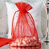 10 Pack | 6"x9" Red Organza Drawstring Wedding Party Favor Gift Bags
