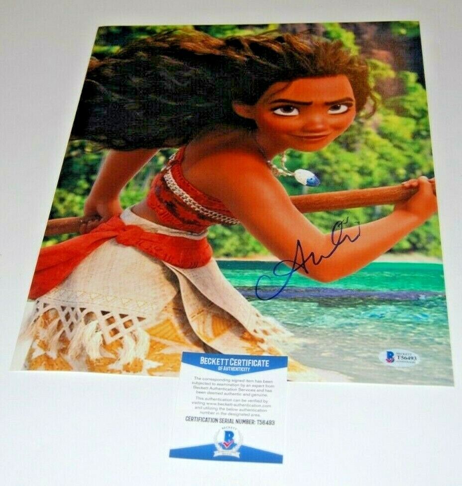 AULI'I CRAVALHO signed (MOANA) Disney 11X14 movie Photo Poster painting autographed BECKETT BAS