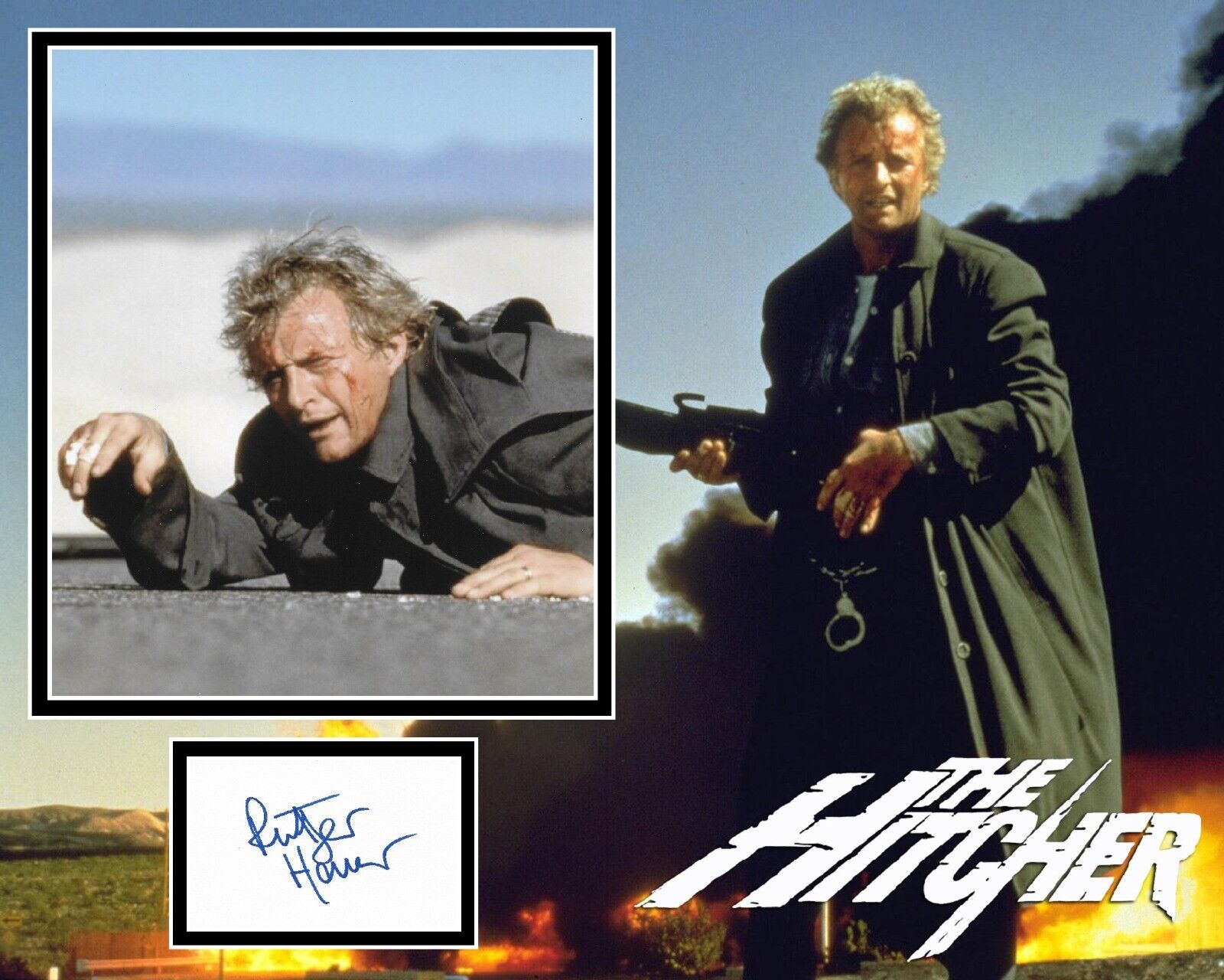 RUTGER HAUER SIGNED THE HITCHER Photo Poster painting MOUNT UACC REG 242 ACOA CERTIFIED