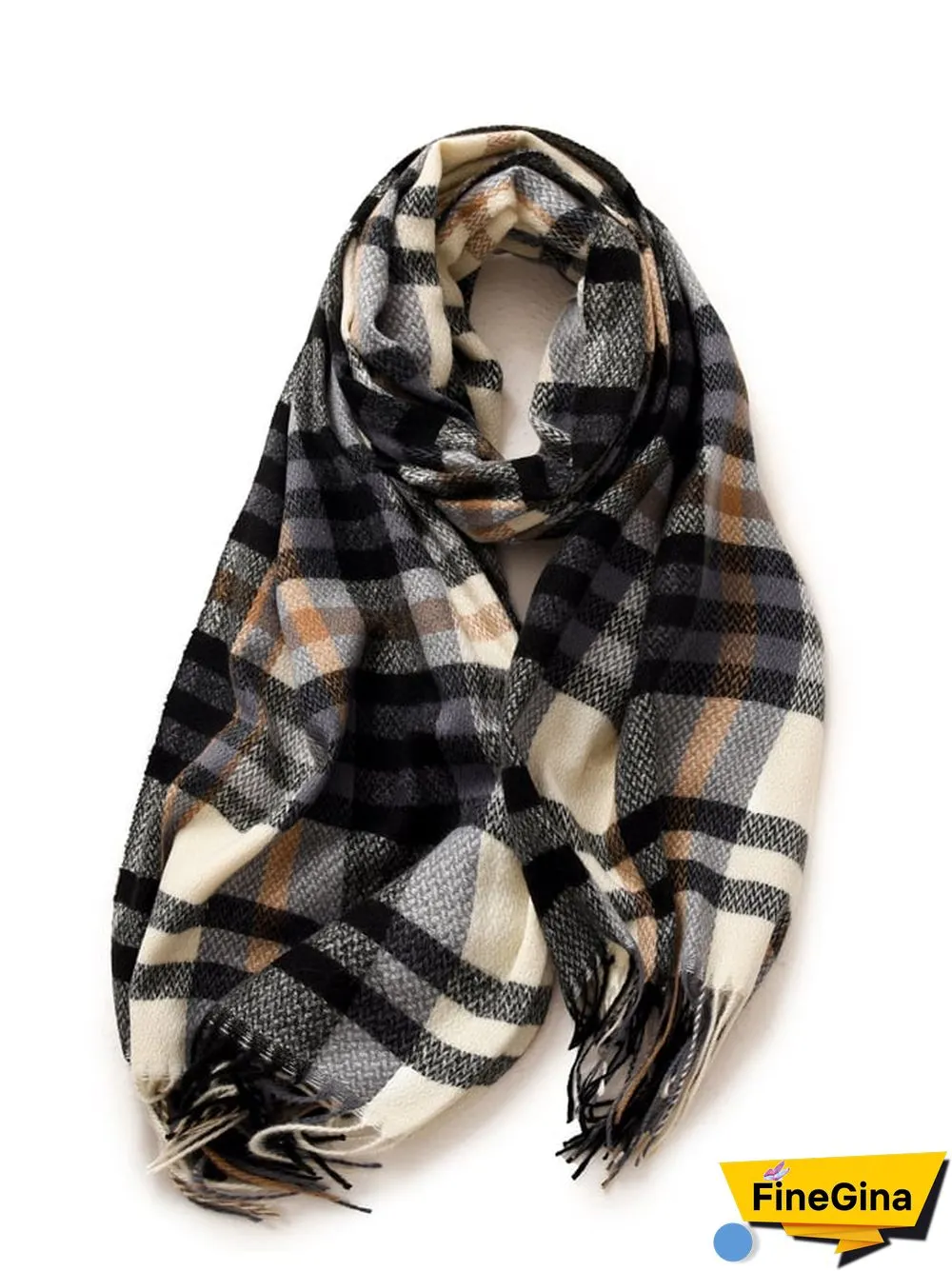 Women'S Plaid Thick Oversized Wrap Shawl Warm Scarf