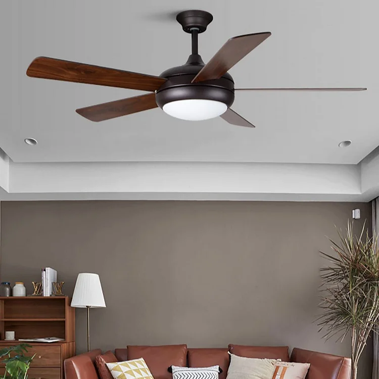 Hanging 3 Gear Wind Speed Retro Wood Fan Blade Mute Energy Saving Ceiling Fans with Lights - Appledas