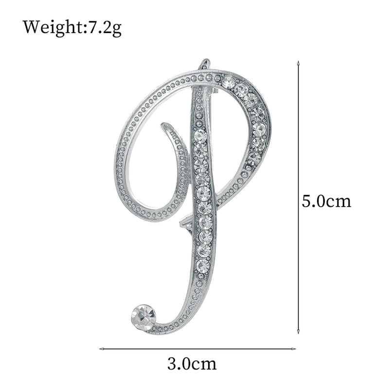 Minimalist Pin Letter Zinc Alloy Plating Inlay Rhinestones Unisex Brooches