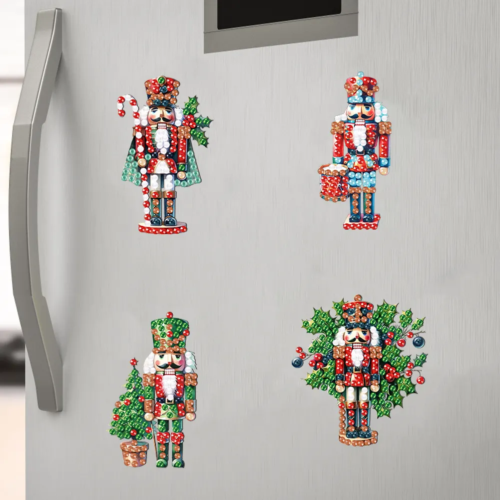 6Pcs Acrylic Special Shape Christmas Nutcracker Fridge Stickers (LY836)