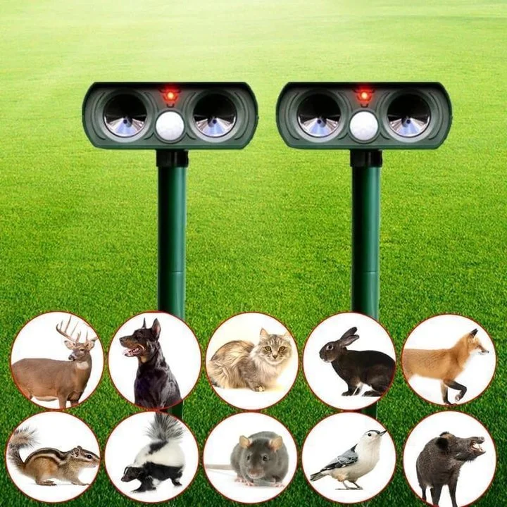 1 /2/3/4 PCS x Solar Powered Ultrasonic Animal Repellent