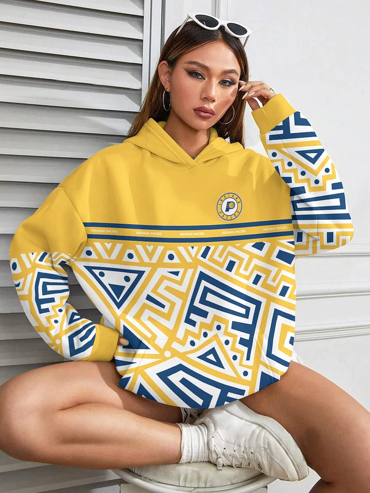 Indiana Pacers Printed Hooded Pocket Pullover Hoodie