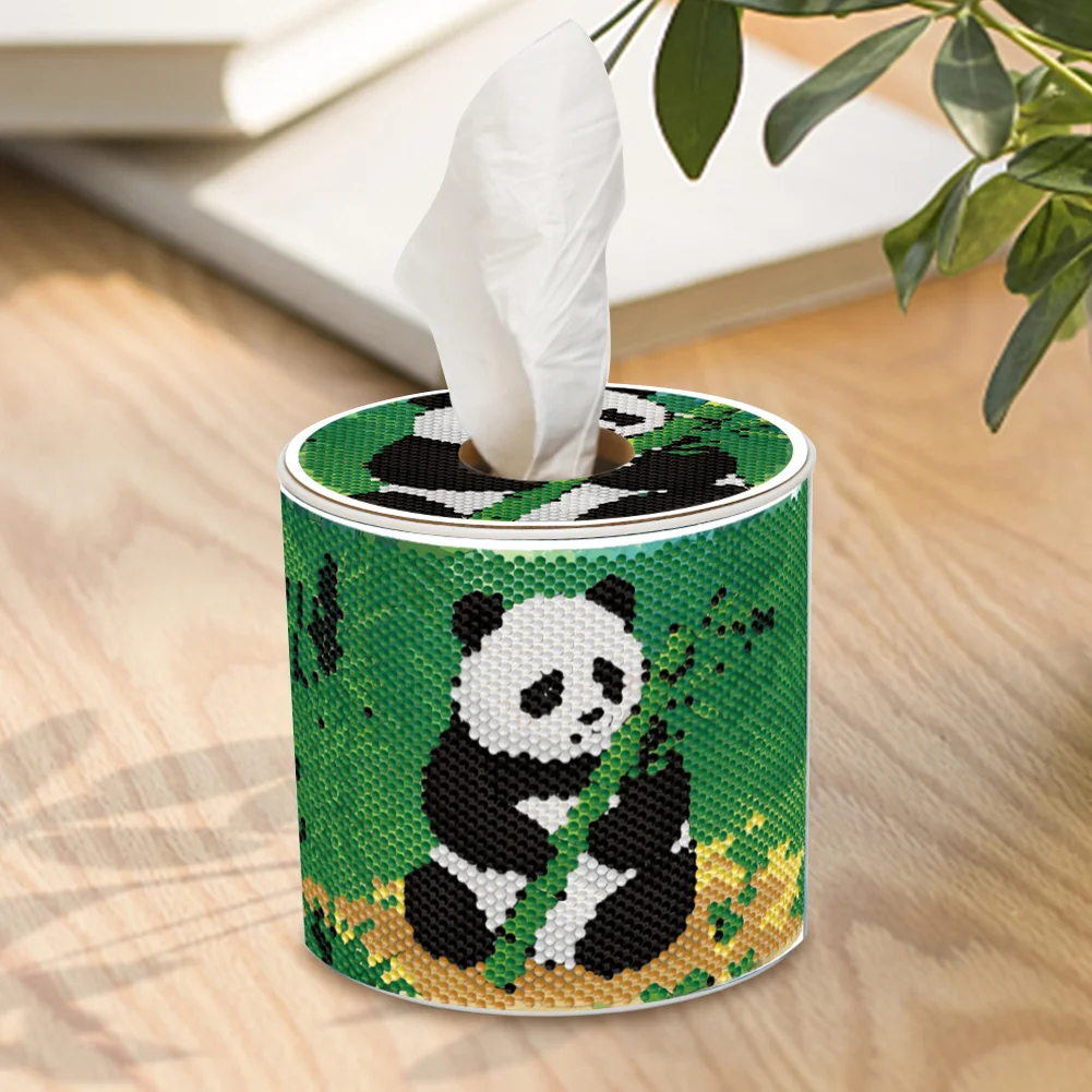 Bamboo DIY Diamond Painting Handmade Tissue Holder Rhinestones Decor Tissue Box
