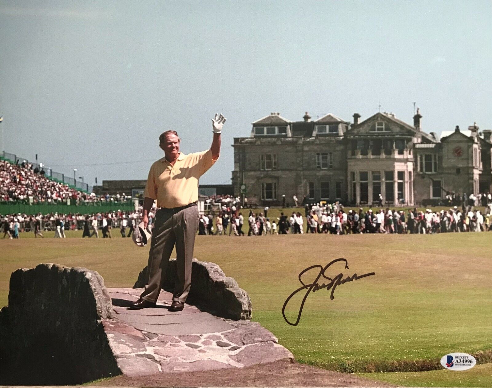 BRITISH!!! Jack Nicklaus GOLDEN BEAR Golf PGA Autographed Signed 11x14 Photo Poster painting BAS