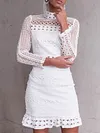 Crochet High-Neck Long Sleeves Mini Dress
