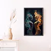 (Grande Taille) Loup aux yeux bleus-peinture diamant rond-40*60cm