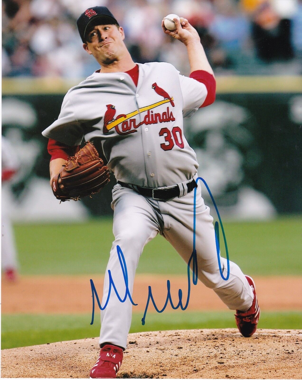 MARK MULDER ST. LOUIS CARDINALS ACTION SIGNED 8x10