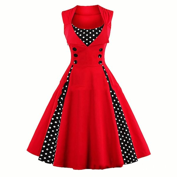 Fashion Women Robe Pin Up Dress RetroVintage 50s 60s Rockabilly Dot Swing Summer female Dresses - BlackFridayBuys