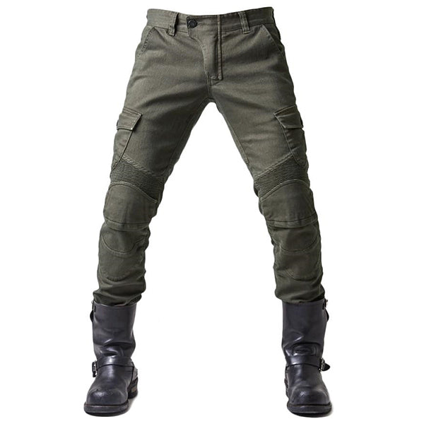 Men's Motorcycle Jeans Breathable Wear-Resistant, with of Hip and Knee Protectors
