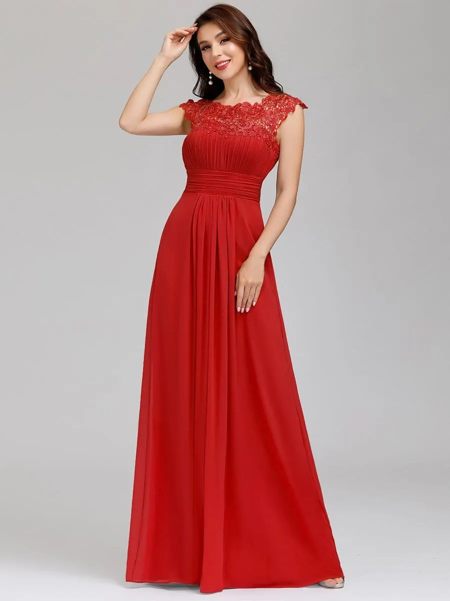 Sophisticated Lace Detail Evening Gown
