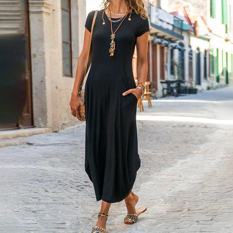 Wrap Black Maxi Dress