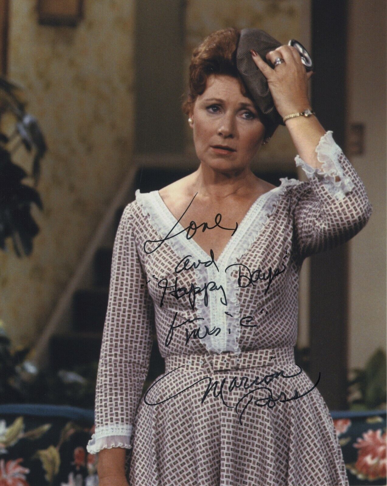 MARION ROSS SIGNED AUTOGRAPH 8X10 Photo Poster painting HAPPY DAYS MRS C CUNNINGHAM #4