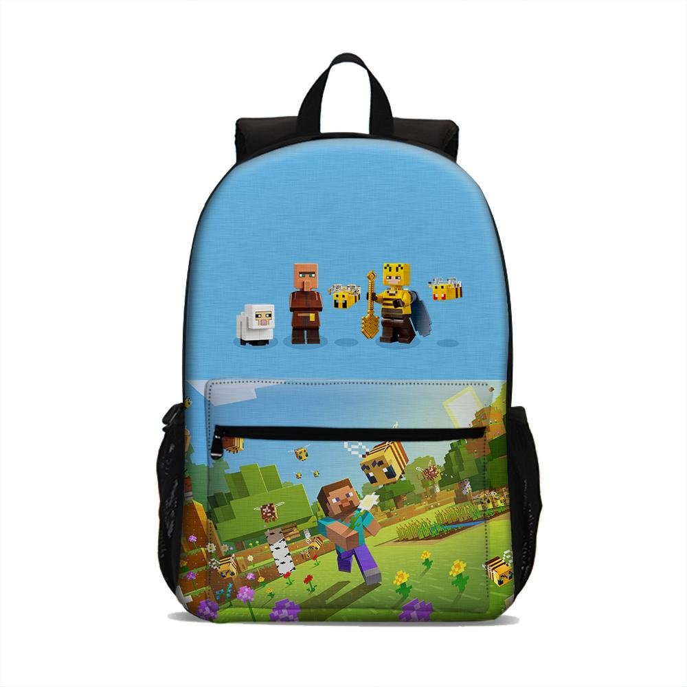 Minecraft Bee Backpack Lightweight Laptop Bag Large Capacity Kids Adults Use Sport Outdoor