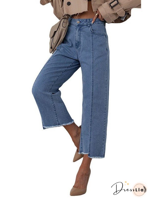 Statement Pants: Women's Stylish Wide-Leg Cropped Jeans