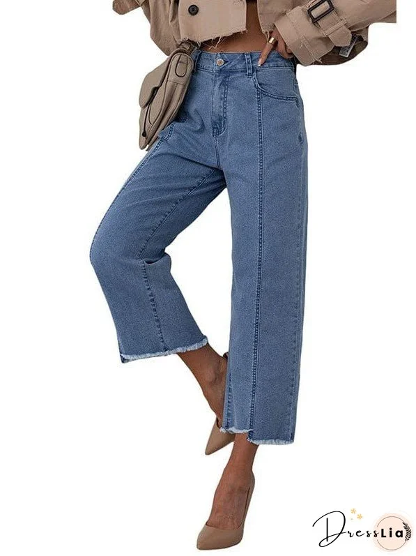 Statement Pants: Women's Stylish Wide-Leg Cropped Jeans