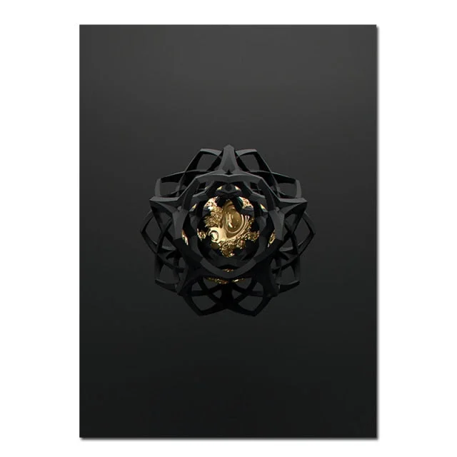 Abstract Black Gold Pattern