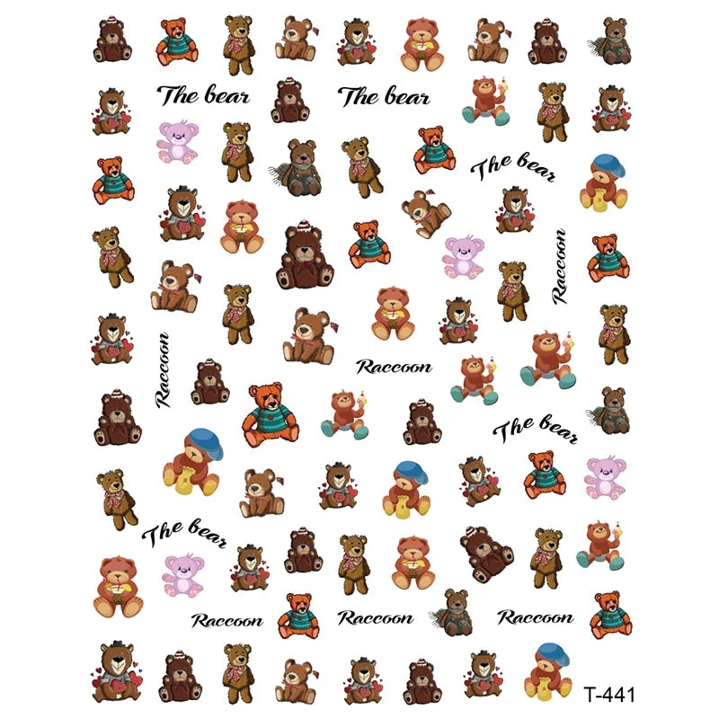 1Pcs Laser Ginkgo Leaf Self-adhesive Nail Sticker Lucky Four-leaf Clover Animal Cartoon Nail Art Sticker Decal Nail Charm Design