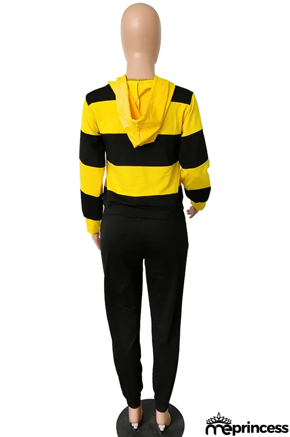 Red Polyester OL Striped Patchwork Print pencil Long Sleeve Two Pieces