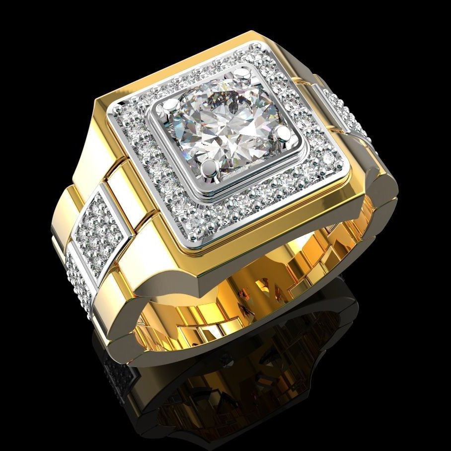 18K Gold Plated Rings for Men Luxury Jewelry-VESSFUL
