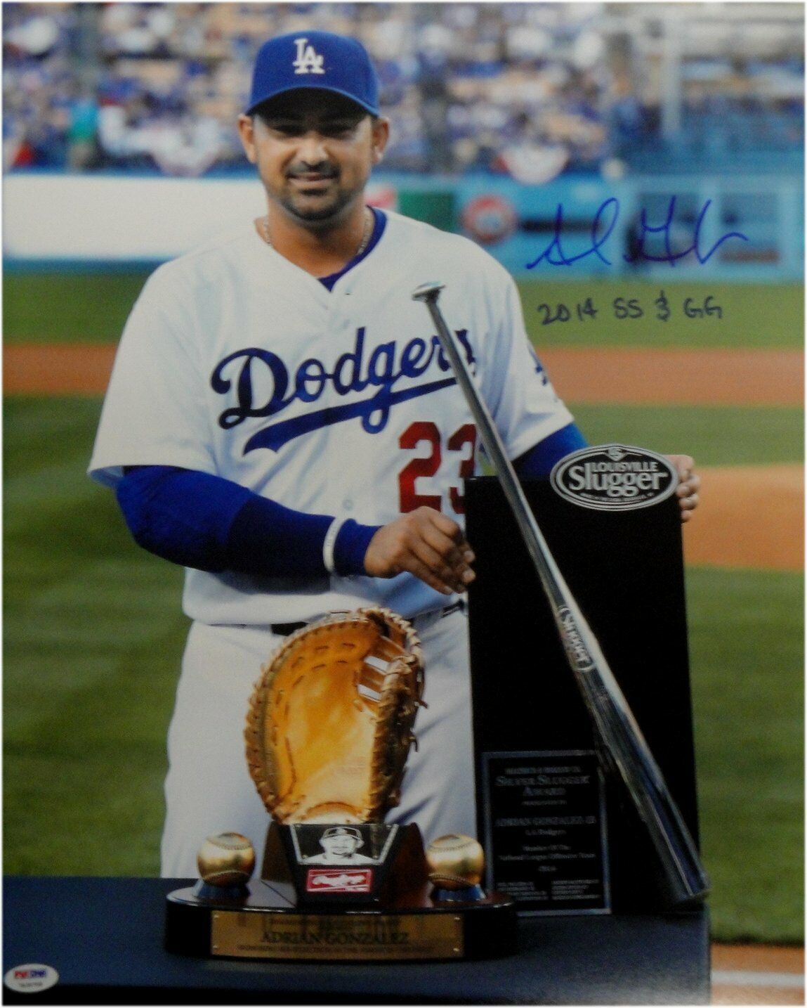 Adrian Gonzalez Autograph 16X20 Photo Poster painting Dodgers Gold Glove/Silver Slugger PSA/DNA