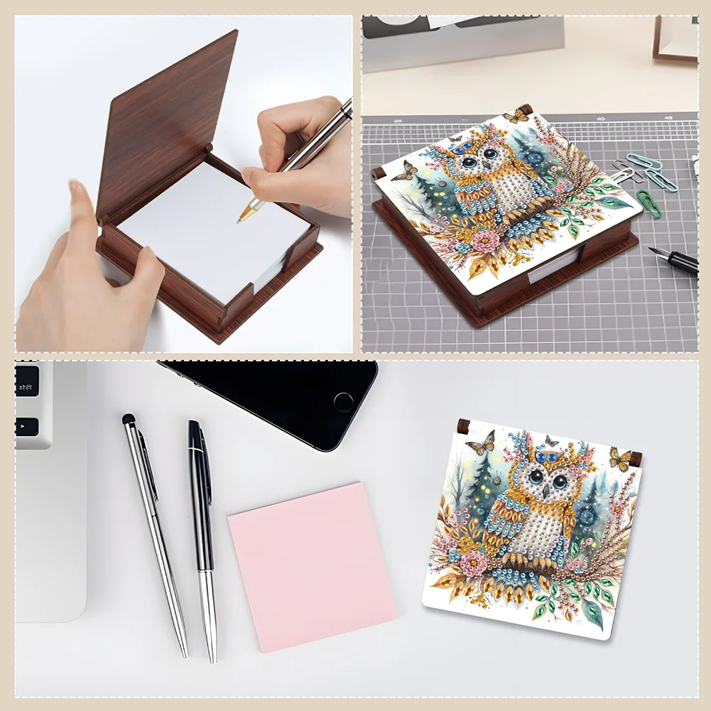 DIY Owl Diamond Painting Note Box Paper 160 Sheets of Paper for DIY Art Craft