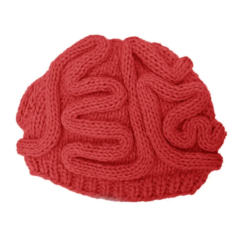 Halloween Spoof Terror Handmade Knitting Brain Hat